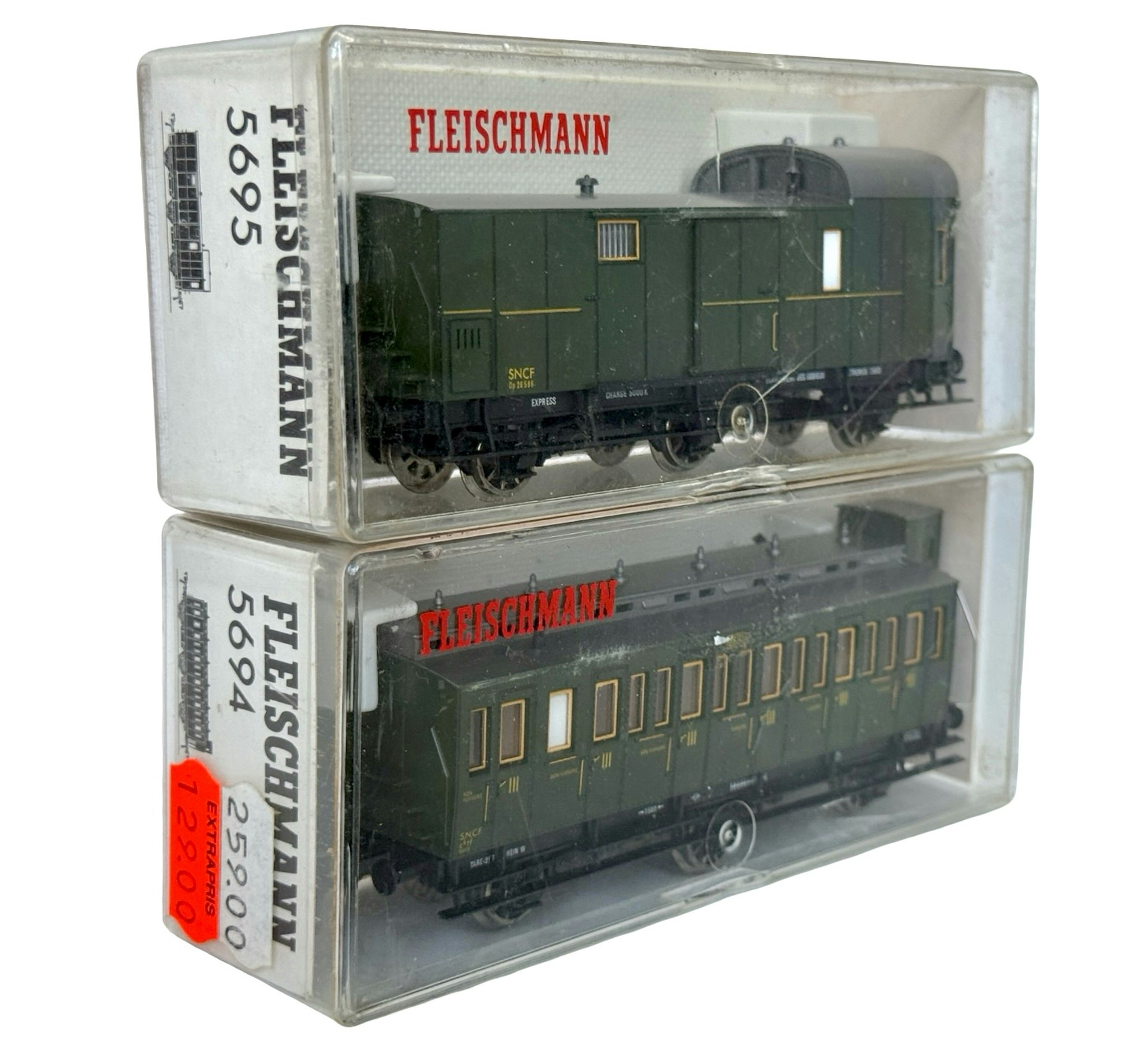 2 st, Fleischmann 5694, 5695 H0 skala, Modelljärnvägsvagnar