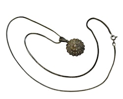Vintage Milor Sterling Silver 925 halsband med med markasiter hänge