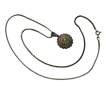 Vintage Milor Sterling Silver 925 halsband med med markasiter hänge