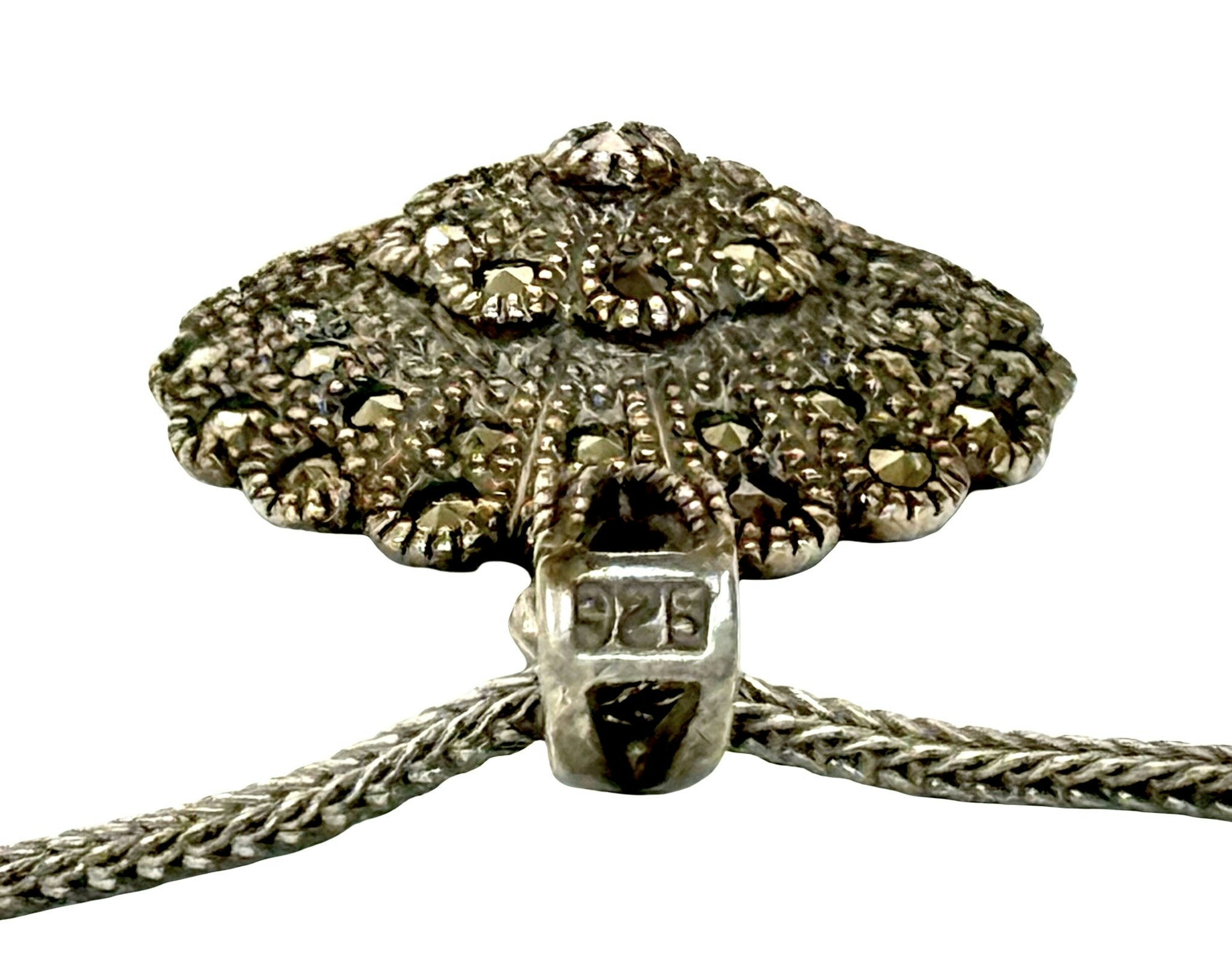 Vintage Milor Sterling Silver 925 halsband med med markasiter hänge