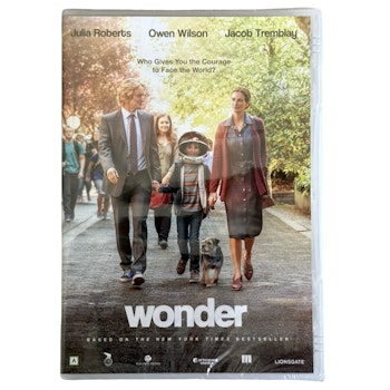 Wonder, Julia Roberts, Owen Wilson, Inplastad DVD Ny