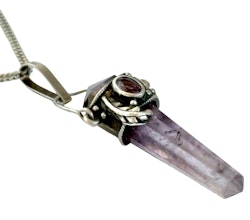 Collier vintage en argent sterling 925 avec améthyste