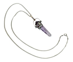 Collier vintage en argent sterling 925 avec améthyste