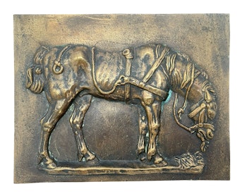 Väggrelief Bronsrelief Scen med hästmotiv, 1800-talet