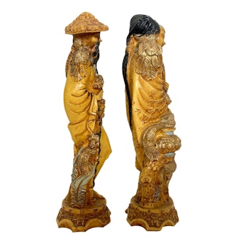 FIGURINER, ett par, konstmassa, orientaliska skulpturer