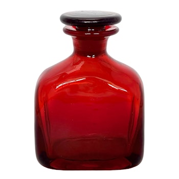 Röd Glasflaska Konstglas