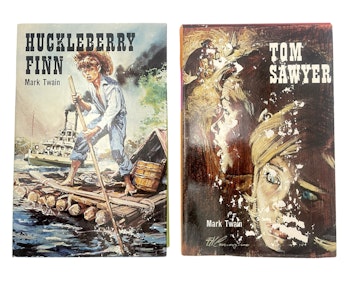 2 BÖCKER - Huckleberry Finn & Tom Sawyer av Mark Twain