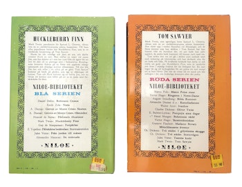 2 BÖCKER - Huckleberry Finn & Tom Sawyer av Mark Twain