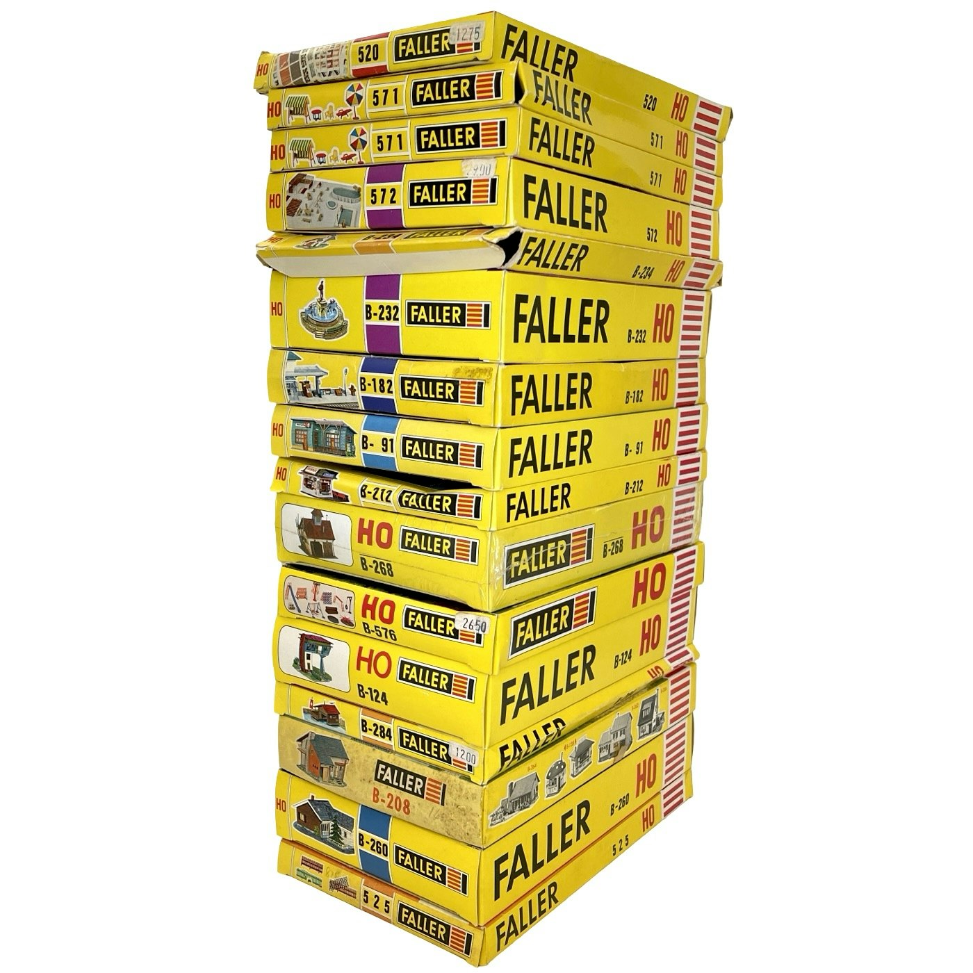 16 st, Faller HO skala, Hus & dekorationer