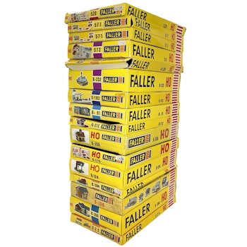 16 kpl, Faller HO -mittakaava, Talot ja koristeet