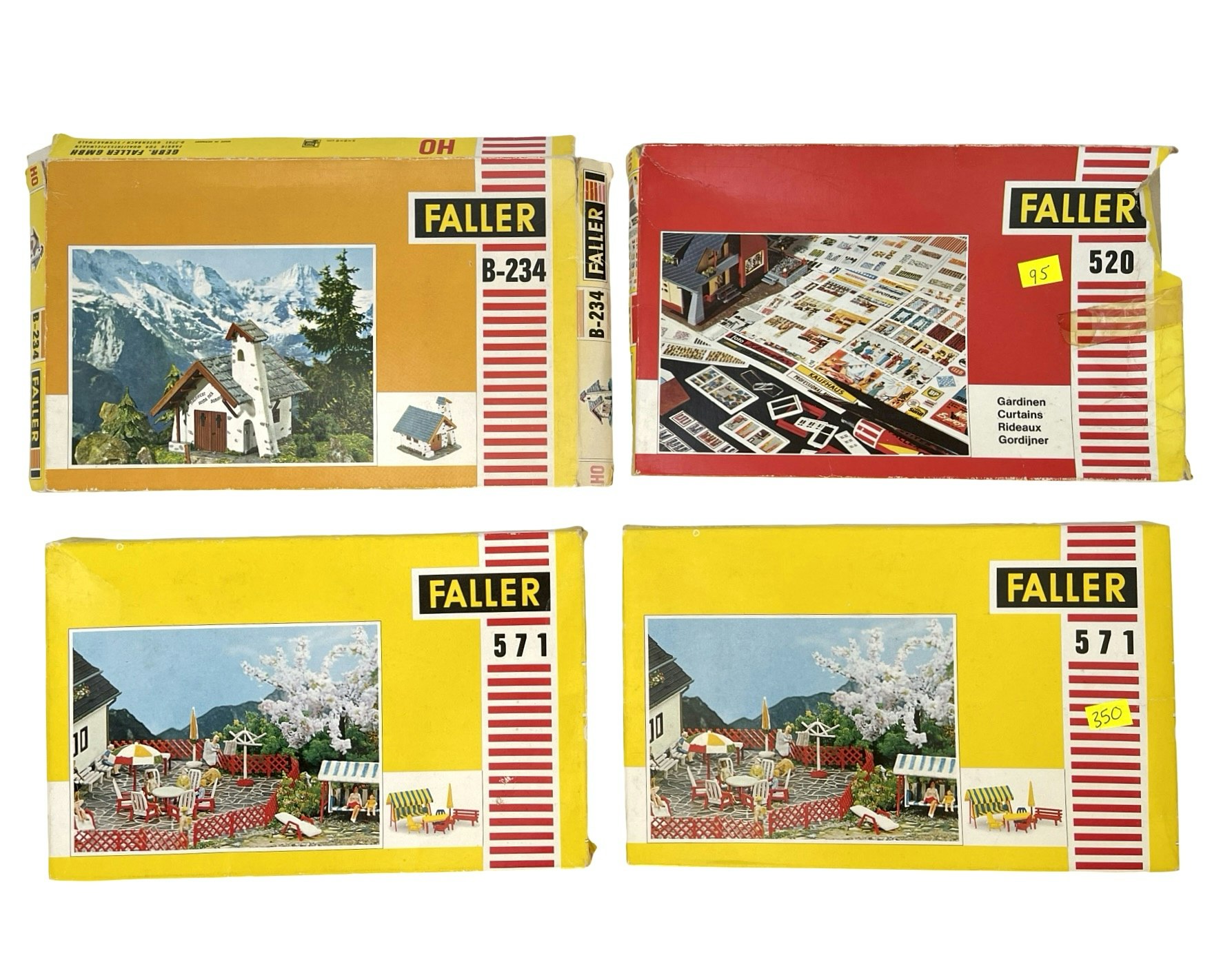 16 st, Faller HO skala, Hus & dekorationer