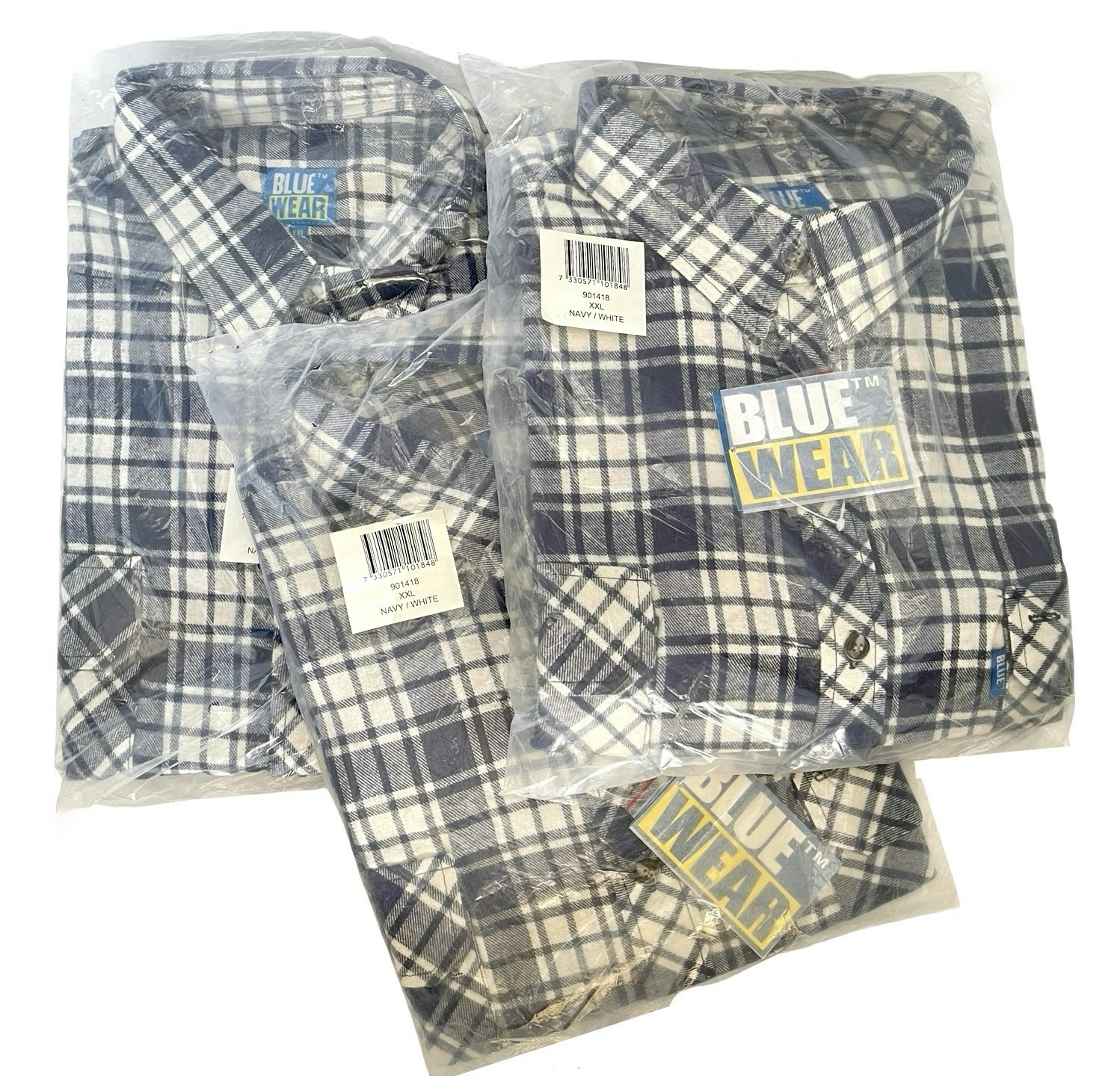 3 Blue Wear skjortor, Storlek XXL