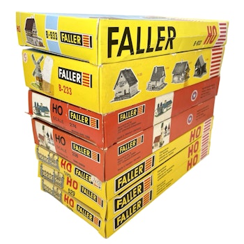 7 kpl, Faller HO -mittakaava, Talot ja koristeet B-933 mm