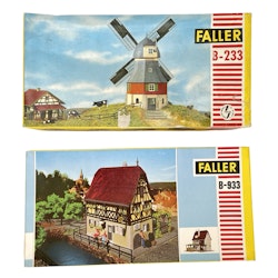 7 st, Faller HO skala, Hus & dekorationer B-933 m.m.