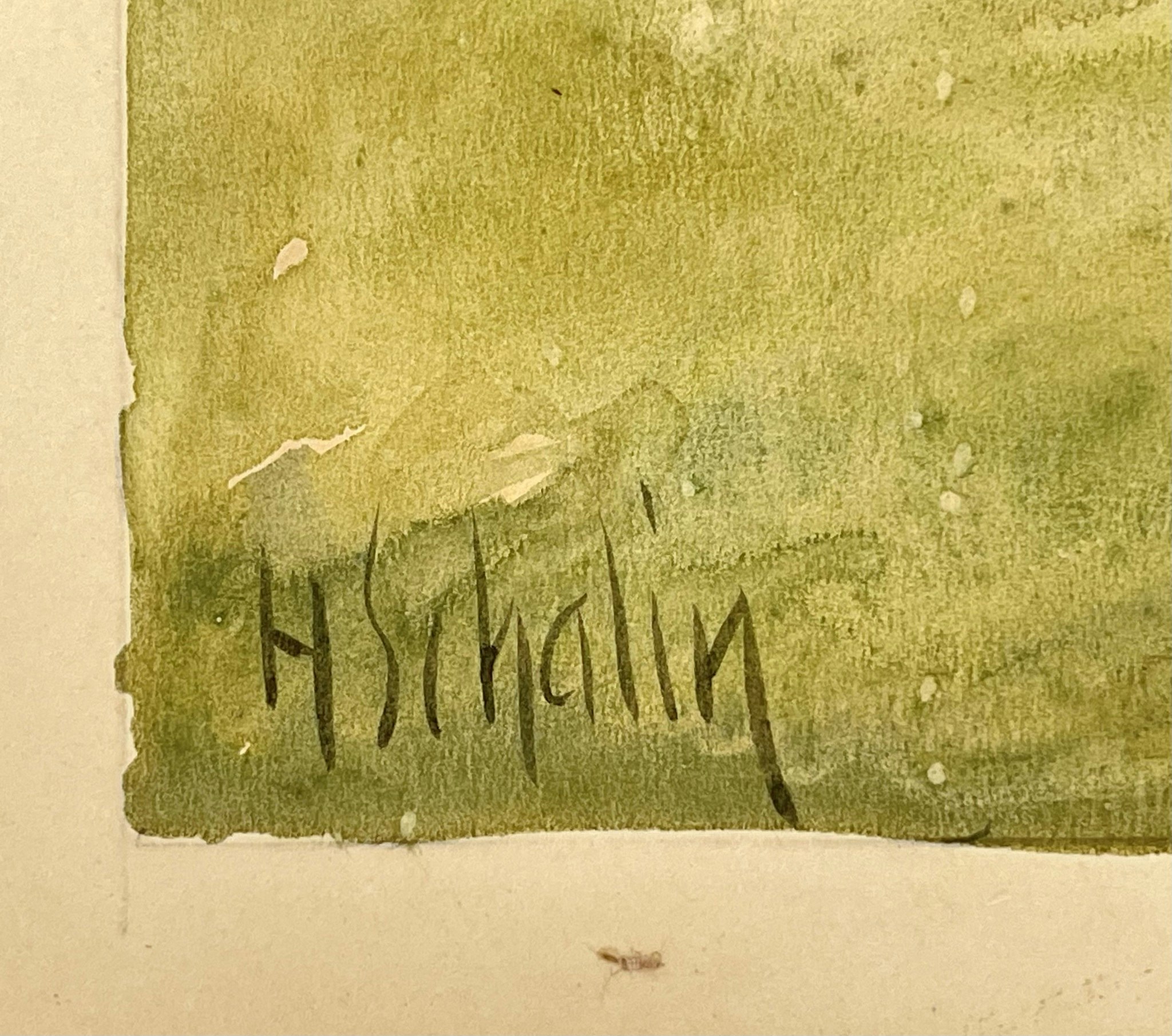Schalin, Akvarellmålning, signerad, 36x30 cm