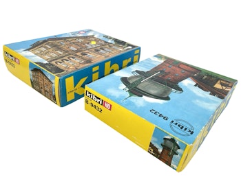 2 kpl, Kibri HO 1:87 mittakaava, B-8420, B-9432 Talot ja koristeet