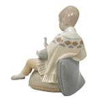 Figur, Lladro, Gutt med due, porselen, Spania