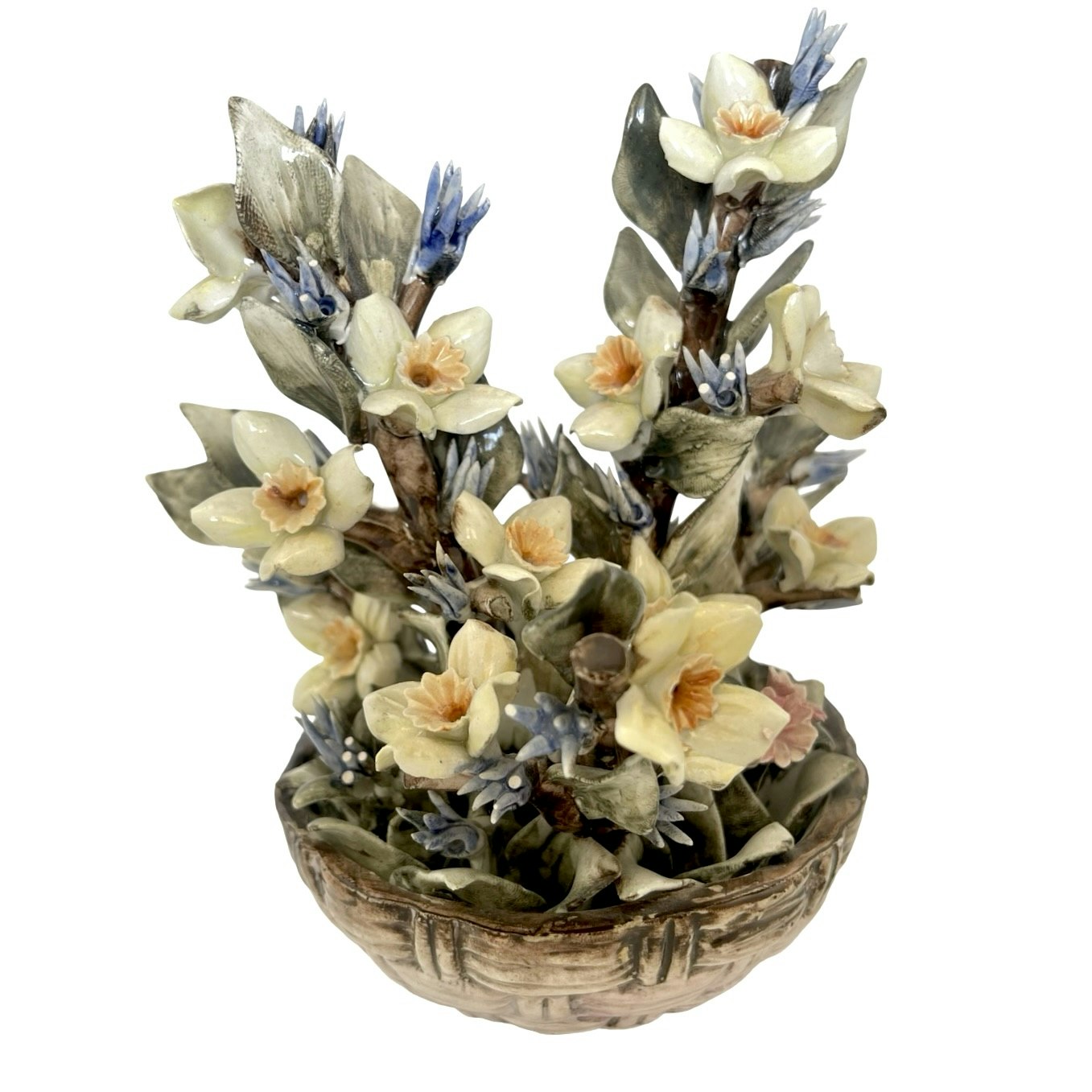 Bordsdekoration, porslin, i form av blommor, Capodimonte, Mollica, Italien