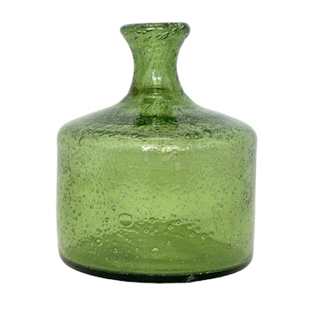 Erik Höglund, Boda, flaska / vas, grön glas, Signerad