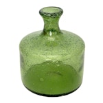 Erik Höglund, Boda, flaske/vase, grønt glass, Signert