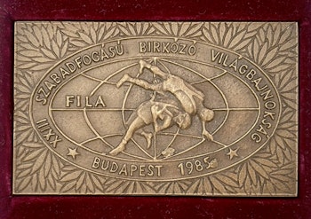 Budapest 1985, Plaque - FILA World Wrestling, Championship cup, Hungary