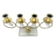 Vintage Gunnar Ander - Messing-Kandelaber mit Prismen, Schweden