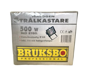 Bruksbo Halogen STRÅLKASTARE 500W med bygel