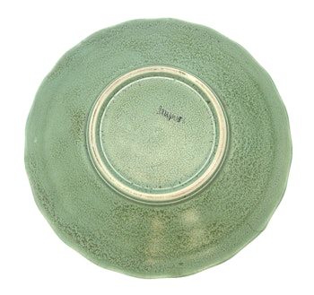 6 st, Vintage Celadongröna Assietter