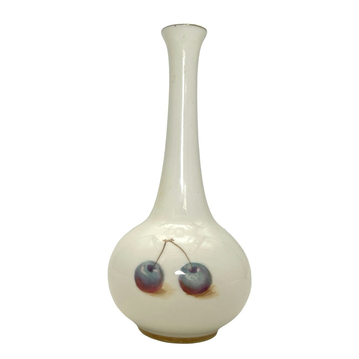 Royal Worcester Liten Vas Dekorerad Frukt av Ricketts, Signerad, England