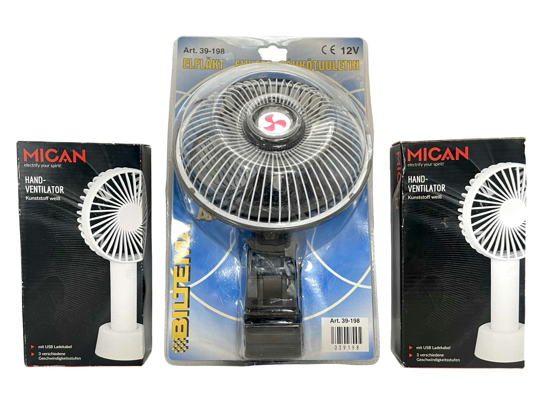 Två hand Ventilator Mican med Fläkt till bilen