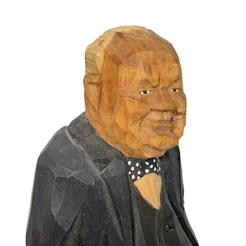 Gunnarsson träfigur, Winston Churchill, Snidat & målat trä