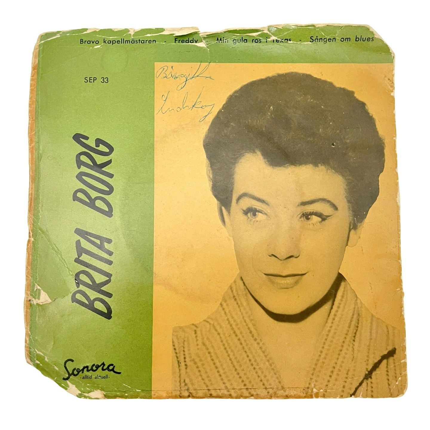 Brita Borg - Bravo kapellmästaren, EP Vinyl med autografer