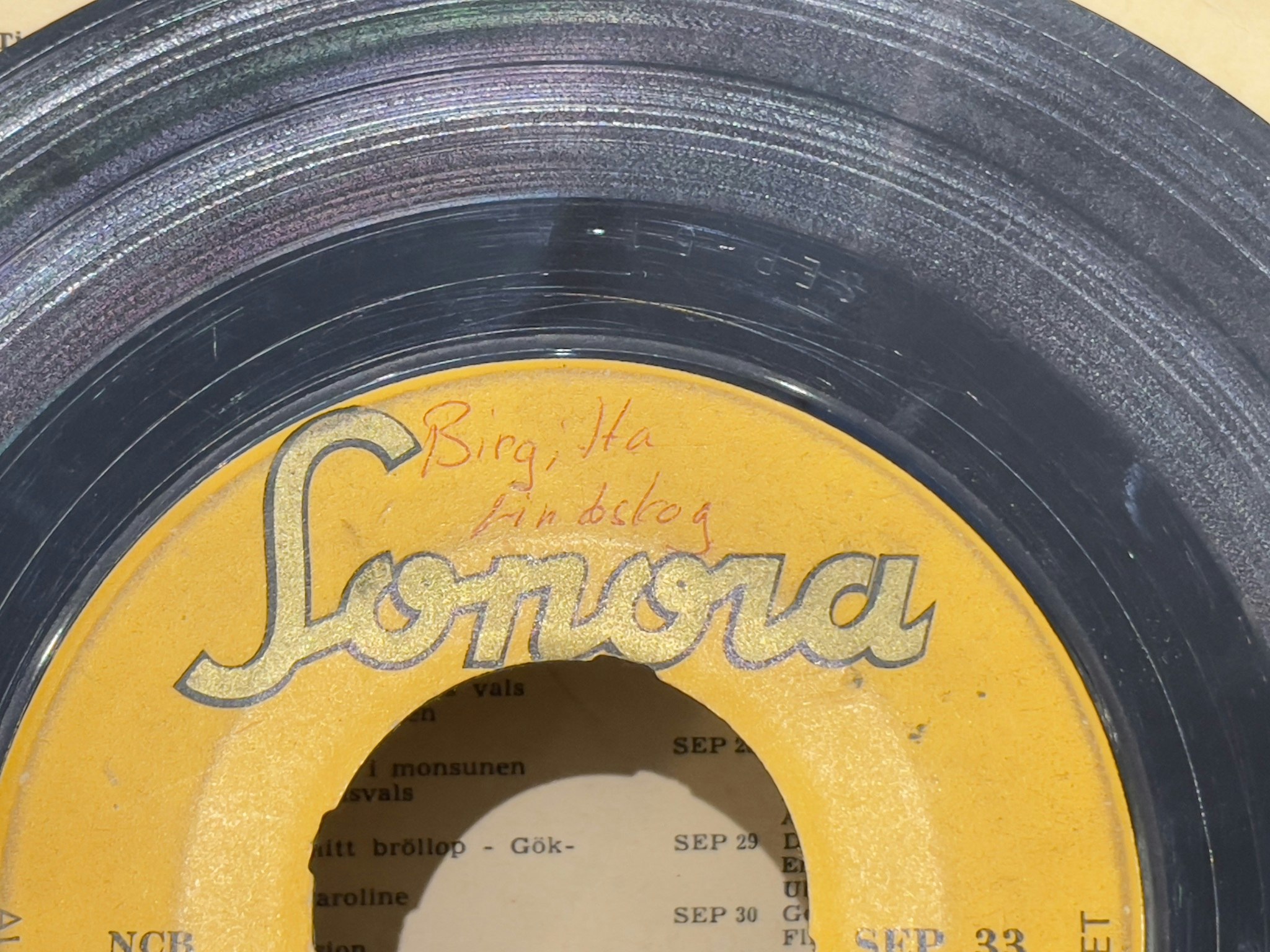 Brita Borg - Bravo kapellmästaren, EP Vinyl med autografer