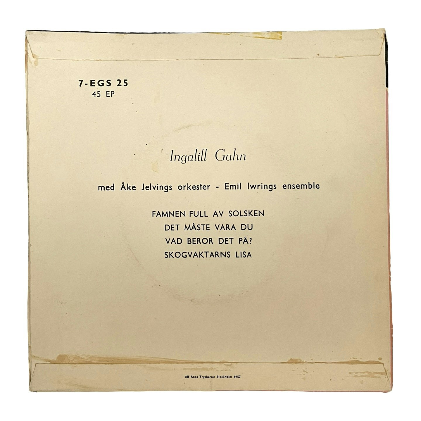 Ingalill Gahn – Vad Beror Det På?, EP Vinyl