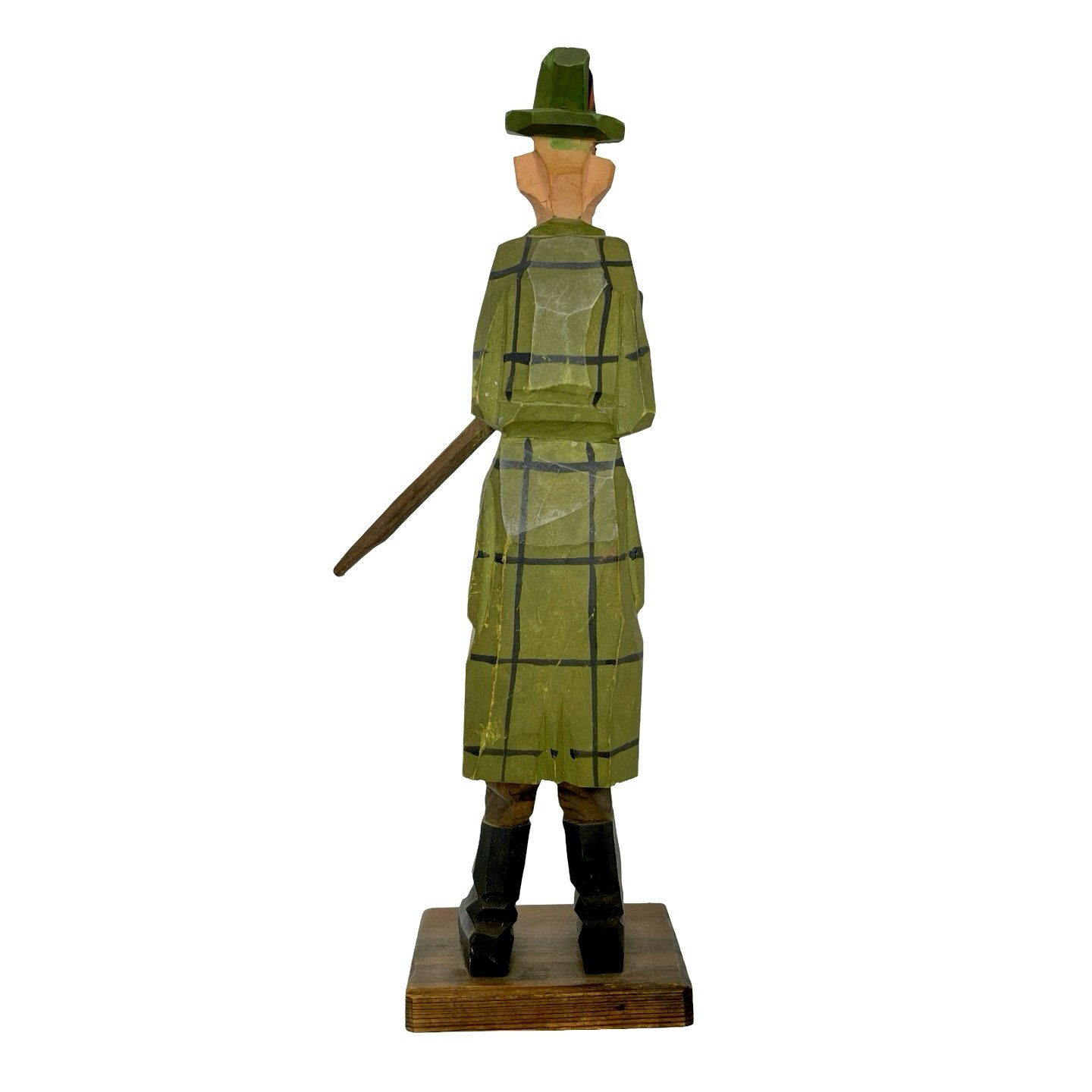 Gunnarsson träfigur, skulptur, Kung - Gustav V på älgjakt, snidat & målat trä, signerad, daterad -46