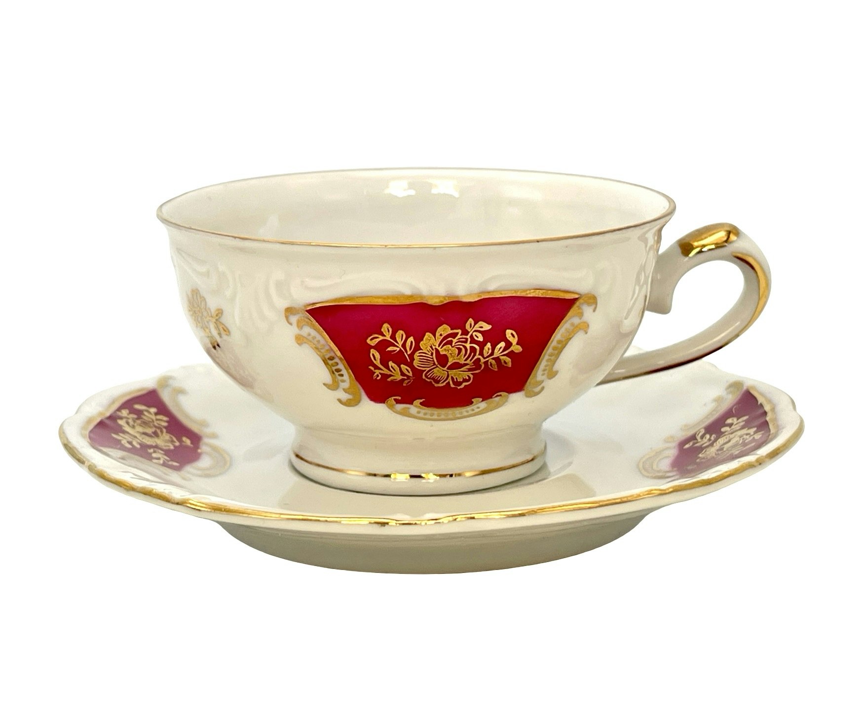 6 st. Vintage Winterling Bavaria, Porslin kaffekoppar med fat