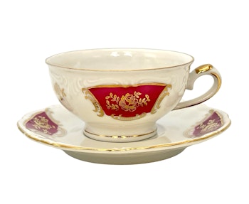 6 szt. Vintage Winterling Bavaria, porcelanowe filiżanki do kawy ze spodkami