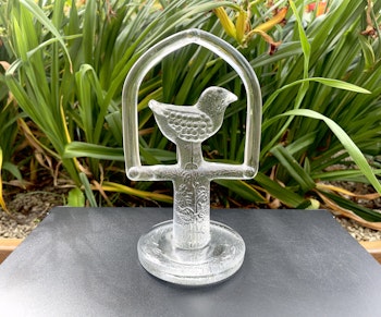 Bertil Vallien - Glasskulptur glasprydnad solfångare fågel, Boda