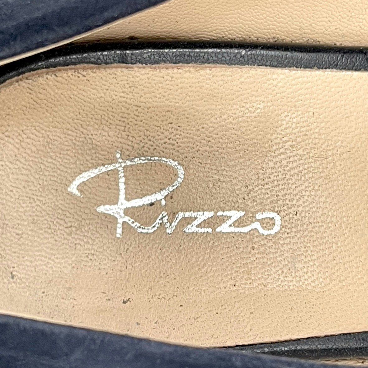 Rizzo - Klassiska pumps i mörkblå mocka, storlek 37, Italien