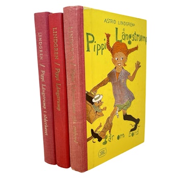 3 BÖCKER - Pippi Långstrump 1969 Astrid Lindgren