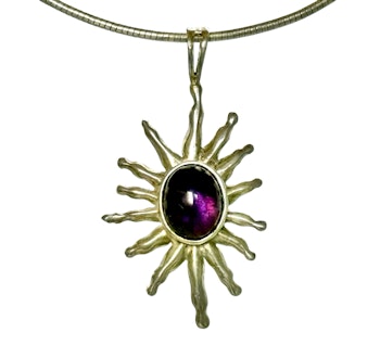 Vintage sterling silver 925 necklace with Amethyst