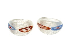 2 st, Vintage Ringar i italiensk Murano glas