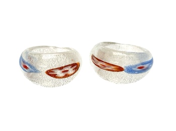 2 st, Vintage Ringar i italiensk Murano glas
