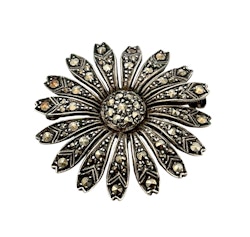 Vintage Brosch silver 835 med slipade markasiter