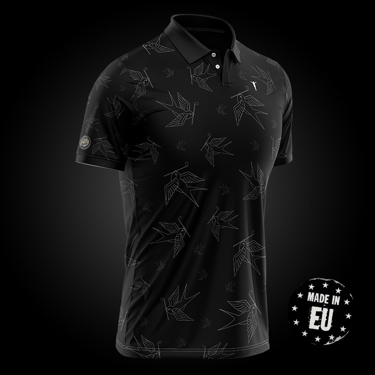 GOLF LOGO "BIRDIE" PIKÉ SVART