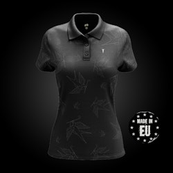 GOLF LOGO "BIRDIE" PIKÉ SVART DAM