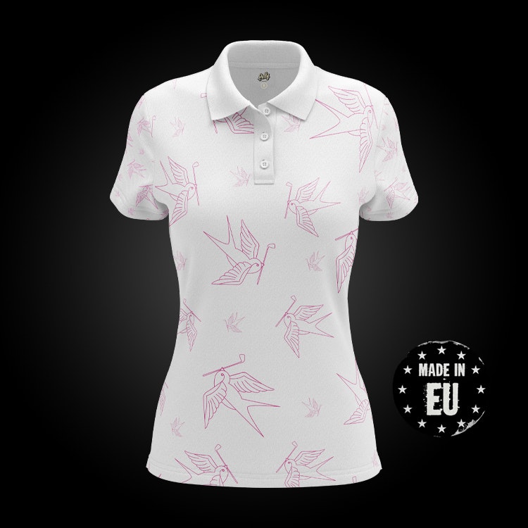GOLF LOGO "BIRDIE" PIKÉ VIT DAM