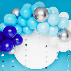 Ballongbåge - Blå, vit & silver
