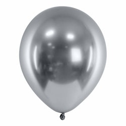 Heliumfylld ballong - Glansig silver