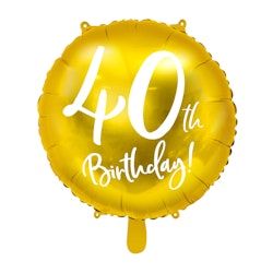Heliumfylld folieballong - 40th Birthday